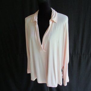 We The Free Pink Top M Loose Long Sleeve Split